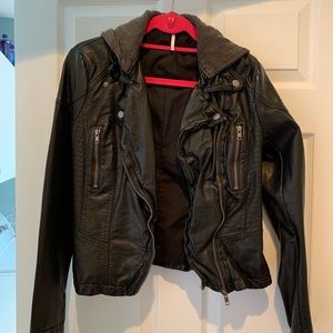 Free People Black Bomber jacket